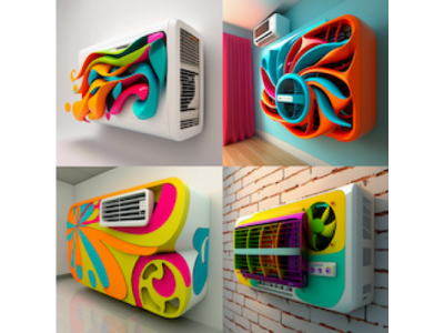 Клёвый дизайнерский кондиционер! Как нейросеть предполагает "клёвый дизайн кондиционера"